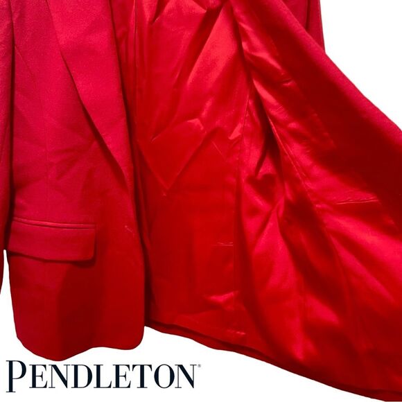 Pendleton Vintage 100% Virgin Wool Blazer Suit Jacket Made in USA Red Womens 8 - Picture 14 of 16